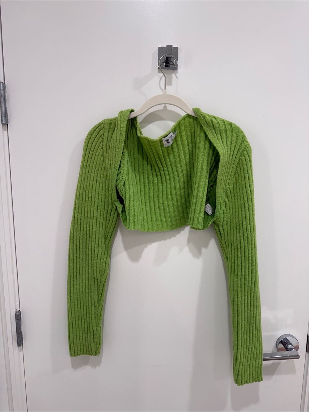 Princess Polly Cropped Ribbed Shrug - Bright Green
